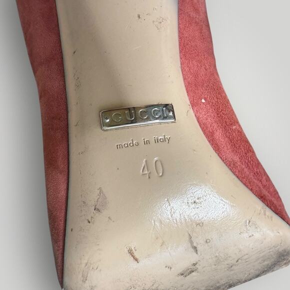 GUCCI Pink DIONYSUS Jeweled Tiger Heels Pumps Shoes sz40 - Picture 9 of 16